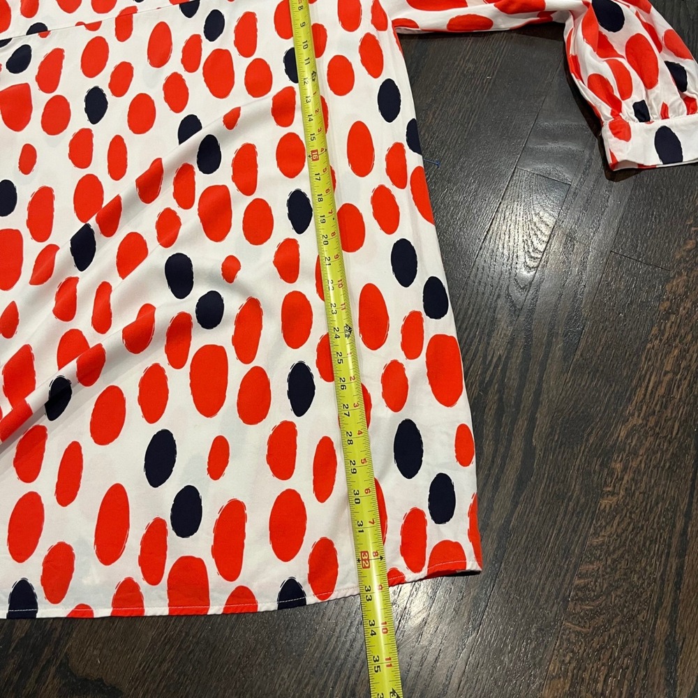 Compania Fantastica‎ Polka Dot Long Sleeve Shift Dress Orange Womens Medium - Picture 8 of 8